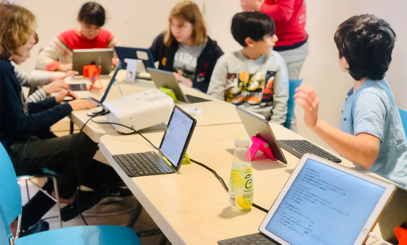 A python coding camp in session at Code Kids in London